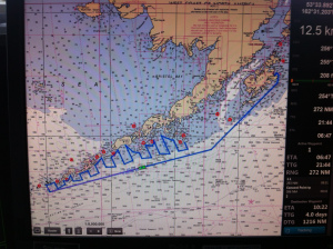 Transects we fish are the lines somewhat perpendicular to the islands.