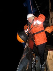 Deploying a drifter buoy