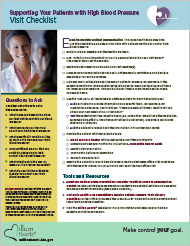 Cover of Patient Visit Checklist: Supporting Your Patients with High Blood Pressure