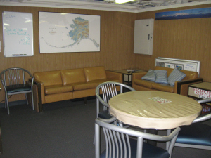 This is the wardroom where I watch movies with various crew members some evenings.