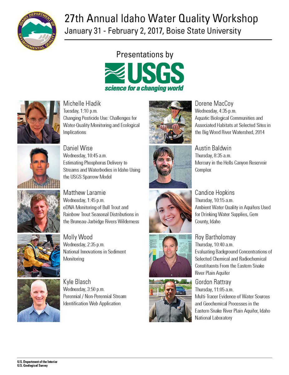 USGS speakers at 27th Annual Idaho Water Quality Workshop