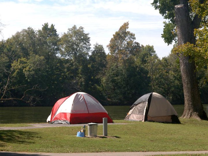 Tent camping at Cheatham Lake, Ashland City, Tenn.