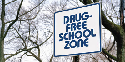 Drug-free school zone sign