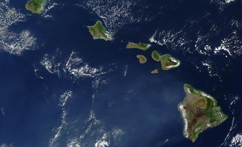 Skyview of the Hawaiian Islands