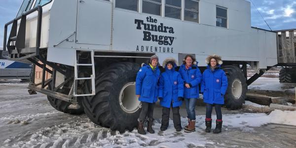 Students in front of Arctic Tundra Buggy