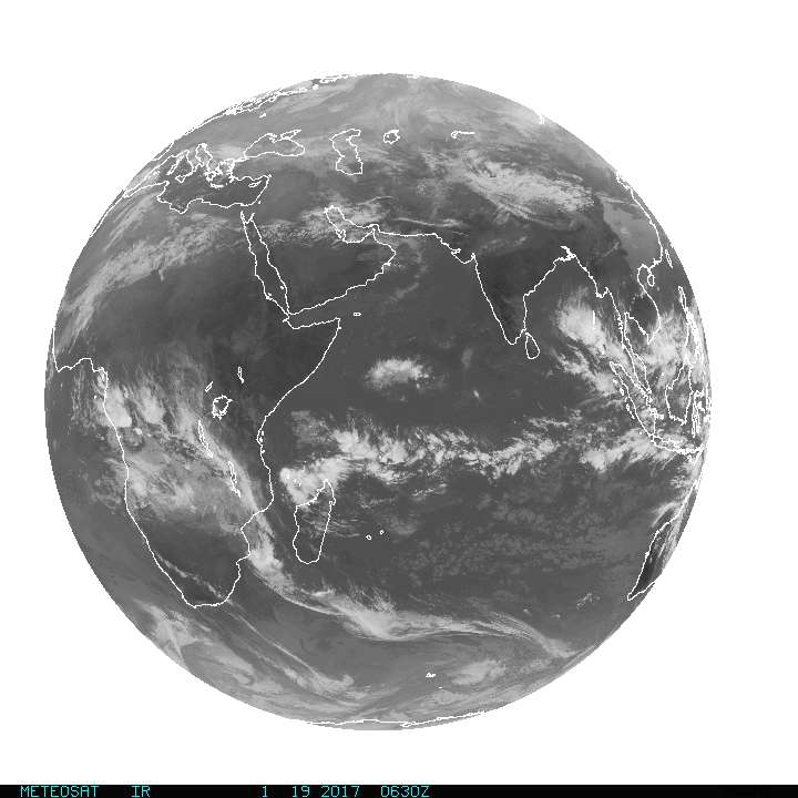 Current Full Disk METEOSAT-INDOEX Infrared Image