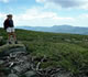 Hiker looks out over Alpine Gardens Research Natural Area