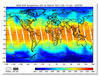 NOAA-18 image, MIRS Vertical Cross Section Monitoring, May 18, 2011