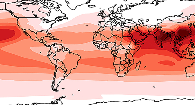 global ozone levels