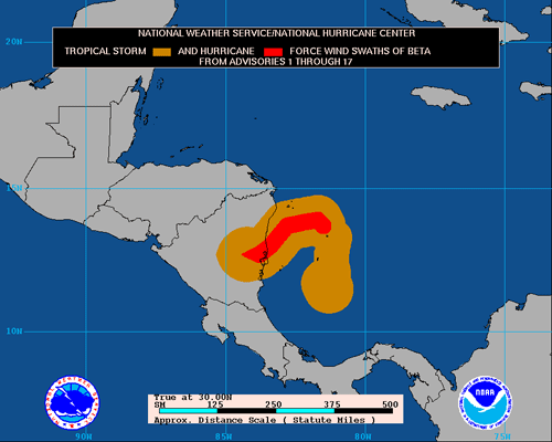 Tropical Cyclone Cumulative
Wind Distribution image example