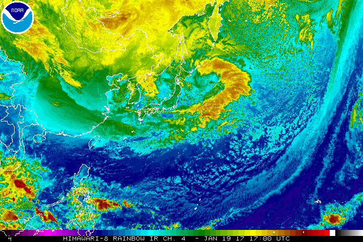 Himawari 8 Northwest Pacific Infrared image