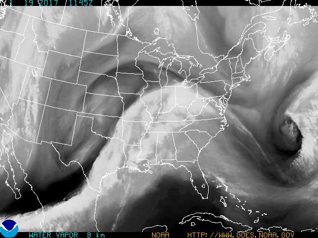 GOES Eastern U.S. Water Vapor Image