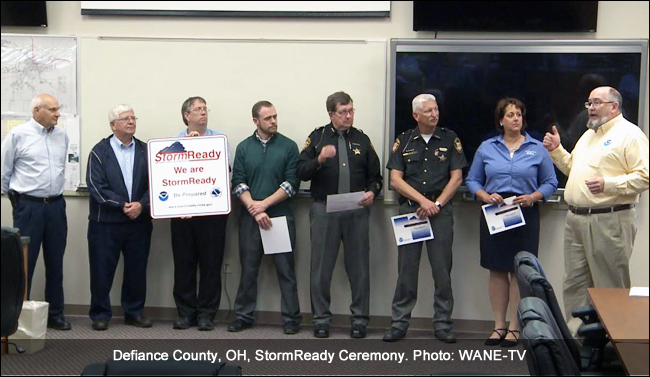 Defiance County, OH, StormReady Ceremony. Photo: WANE-TV