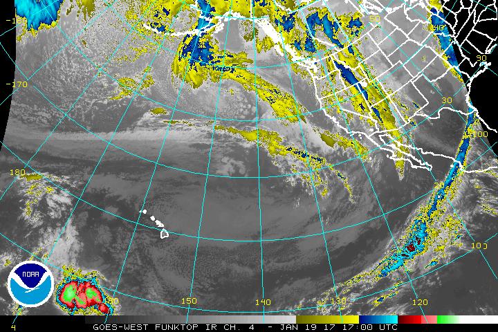 Enhanced IR satellite view of the eastern Pacific - western US