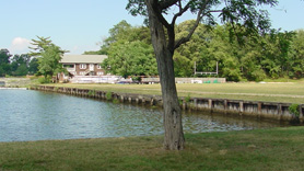 The St. John’s College living shorelines site before the living shorelines were installed.