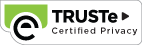 TRUSTe-Zertifikat (garantiert den Respekt der Privatsphäre und Vertraulichkeit der Daten)