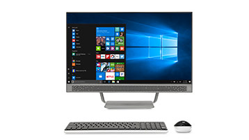 Desktop computer with Windows 10 start menu open on screen
