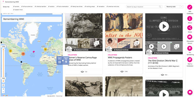 The Historypin collection where we are currently seeding content for the app, at historypin.org/en/rememberingww1 