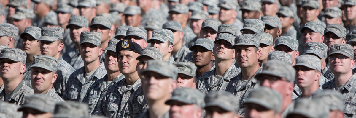 Arizona Army and Air National Guardsmen stand in formation