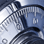 combination safe lock closeup