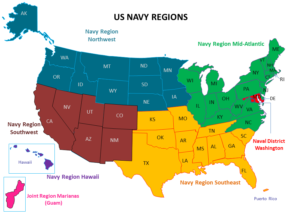 Funeral Honors Regional Map