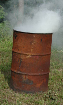 A burn barrel