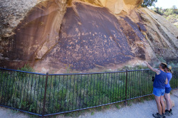 Some of the petroglyphs on this amazing panel are estimated to be 2,000 years old. Photo by Bob Wick, BLM.