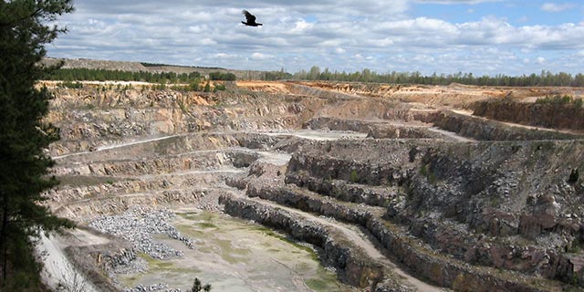 Open Quarry with Eagle flying