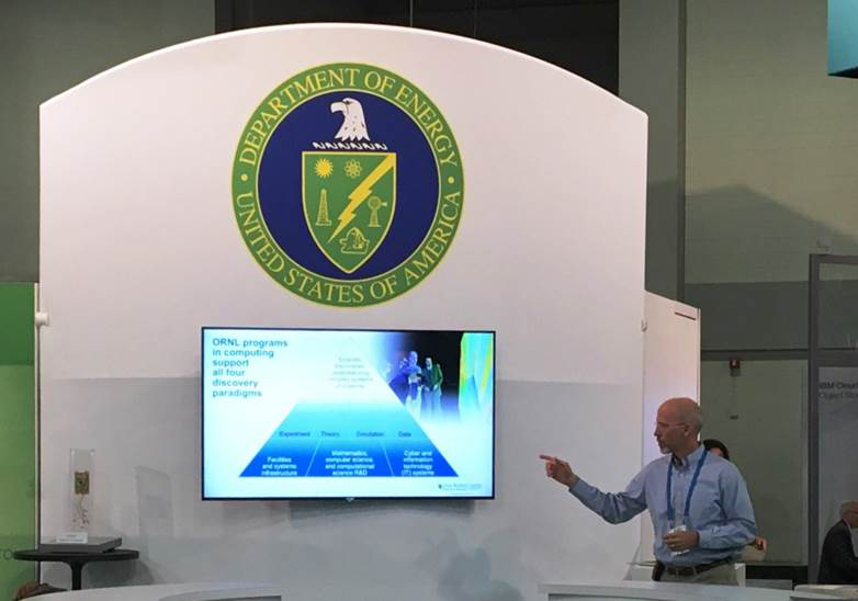 OLCF Director of Science Jack Wells gave a talk on Summit, the OLCF’s next leadership-class supercomputer, at the US Department of Energy booth during SC 16. Wells was one of more than a dozen OLCF staff members to actively contribute to conference events.
