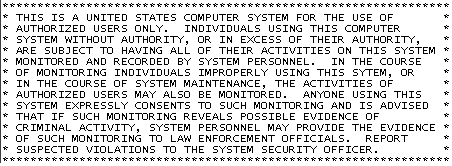 government computer usage warning