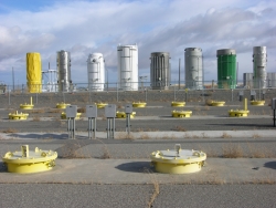 Dry storage casks at Idaho National Laboratory can safely house spent nuclear fuel for decades.