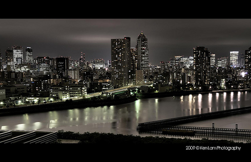 Tokyo Night View Panorama from Park Axis Toyosu