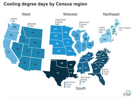 Map of cooling degree days