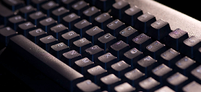 An illuminated black keyboard