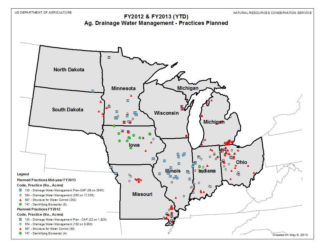 Ag Drainage Water Management Map Planned