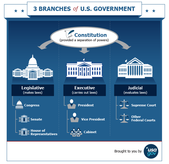 3 Branches of U.S. Government infographic