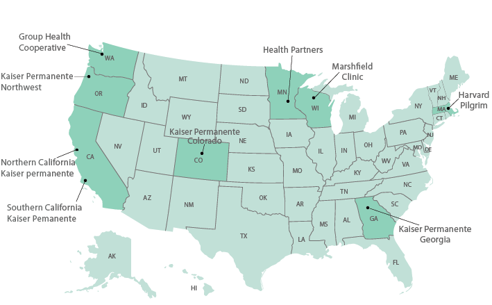 	Participating VSD HealthCare Organizations Map