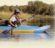 Photo of man in raft