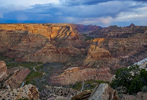 View from the wedge overlook looking out at the Little Grand Canyon in the San Rafael Swell, Utah. 