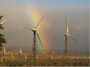 Wind farm, San Gorgonio Pass, California.<br />Photo by: Dara Goldrath