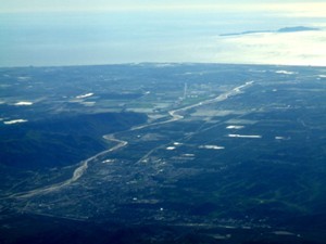 Looking west over Santa Clara River, California.<br />Photo by: Jill Densmore