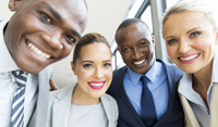 Group of people smiling