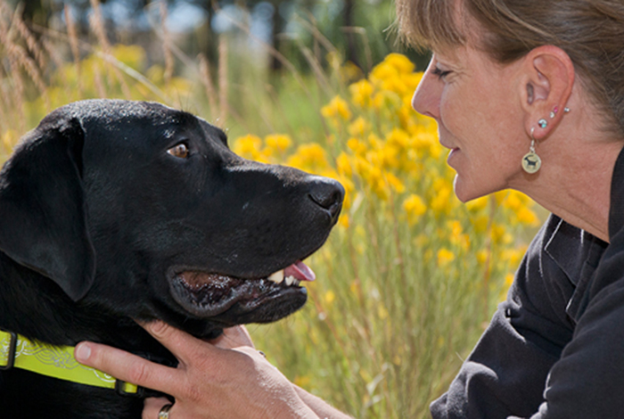 Los Alamos National Laboratory employee volunteers with Mountain Canine Corps