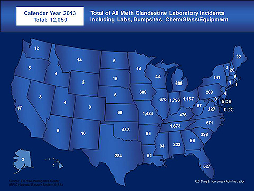 2013 Meth Clan Lab Map