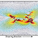 Shown is simulation of a reversible avalanche in an amorphous solid under a periodic shear. Darker regions indicate where particles have been displaced more. The motion is exactly repeated during the next drive cycle. Above a critical strain, the avalanches no longer repeat.