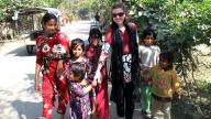 Fulbright Clinton Fellow Alison Horton with schoolchildren in Bangladesh.