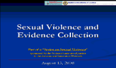 Title slide linking to a video of the full webinar Sexual Violence and Evidence Collection