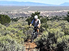 Mountain biker on the Taos Plateau