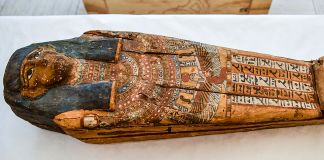 Egyptian burial sarcophagus (Immigration and Customs Enforcement)