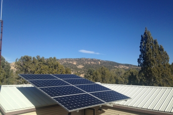 State Energy Program funds from the U.S. Department of Energy supported the installation of batteries to store energy from this solar system at Nevada's Beaver Dam State Park near the Utah border.